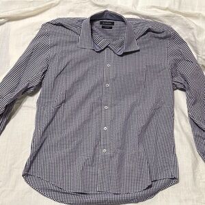 Bugatchi dress shirt, shaped fit, purple plaid.